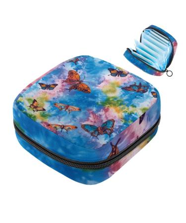 Storage bags for women's bandages menstrual cup for girls travel large capacity make-up binding from women's bandages galaxy colors dancing butterflies color 4 4.7x6.6