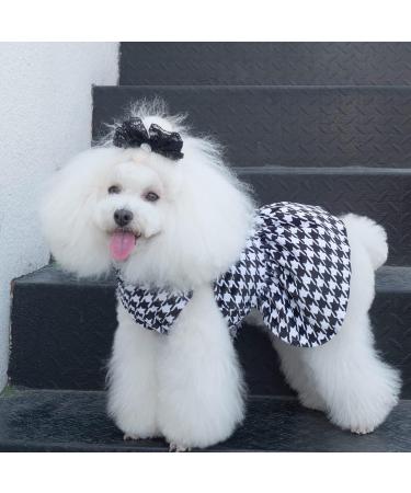 Cuteebone Houndstooth Dog Dress with Turtleneck | Puppy Skirt Costume & Pet Outfit | Perfect Birthday Present | CVD04S-DE Klein Hahnenstrag - Buy Online on GoSupps.com