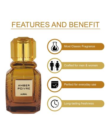 Ajmal Amber Poivre EDP For Men & Women - Made In Dubai (Direct From Ajmal) - Buy Online on GoSupps.com