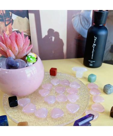 XIANNVXI 15 Pcs Rose Quartz Crystal Heart Stones Set for Reiki Healing - Natural Love Gemstones - Buy Online on GoSupps.com