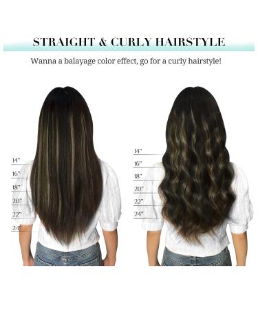 Doores 30cm Clip-In Real Hair Extensions - Balayage Natural Black to Light Blonde 80g 7 Pieces - Remy Straight Hair #1B/16/1B - Buy Online on GoSupps.com