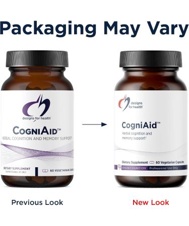 Designs for Health CogniAid - Herbal Memory + Mood Formula with Green Tea Extract Wild Blueberry + Bacopa (60 Capsules) - Buy Online on GoSupps.com