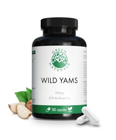 Wild Yams – 1100 mg per day – 180 Vegan Capsules – German production – 100% natural and without additives. Green Naturals