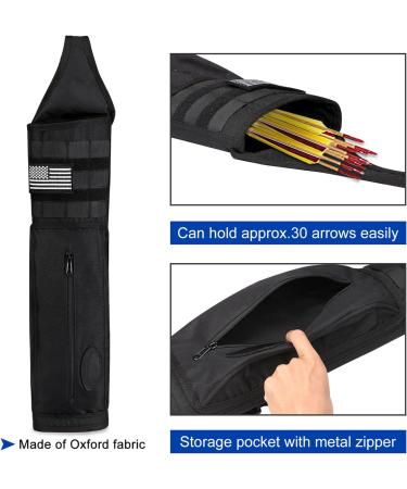 G4Free Archery Back Arrow Quiver with Molle System - Black Canvas Shoulder Hanged Target Holder for Shooting Practice with Tactical Patch - Buy Online on GoSupps.com