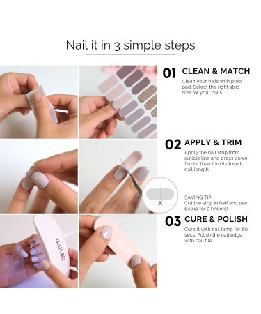 Buy Nailog Semi Cured Gel Nail Strips - 20 Extra Long Glossy Stickers | Buy 2 Get 1 Free UV Lamp | Long Lasting Soft Gel Finishing - Butterfly Blue - Buy Online on GoSupps.com