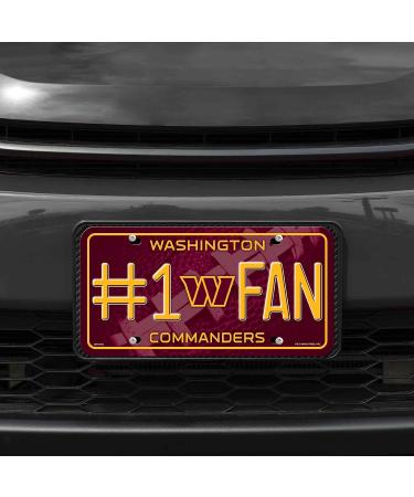 NFL Washington Commanders #1 Fan Metal Auto Tag 8.5 x 11 - Ideal for Trucks, Cars, and SUVs - Buy Online on GoSupps.com