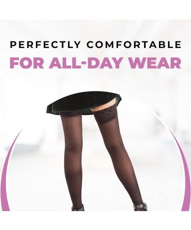ITA-MED Sheer Compression Stockings 23-30 mmHg Thigh High Closed Toe - Black Small - Buy Online on GoSupps.com