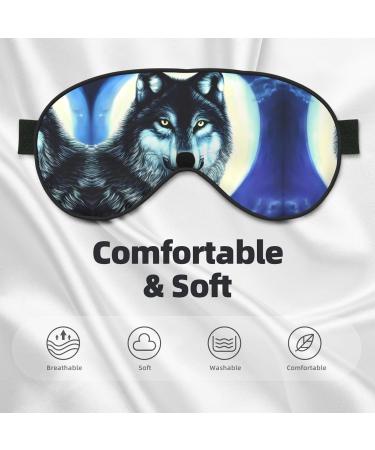 Shop Wolf Under Moon Eye Mask | Soft Adjustable & Comfortable Sleep Mask for Men & Women - International Shipping Available - Buy Online on GoSupps.com
