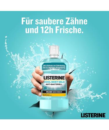 Buy Listerine Cool Mint Antibacterial Mouthwash (6 x 600ml) - Alcohol-Free Essential Oils for Long-Lasting Freshness - International Shipping Available - Buy Online on GoSupps.com