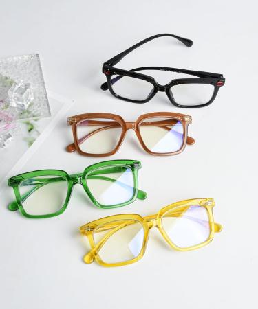 Eyekepper 4-Pack Progressive Multifocus Reading Glasses for Women - Blue Light Blocking No Line Multifocal Readers | Square Design 1.5x Mix Colors - Buy Online on GoSupps.com