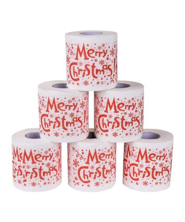 Merry Christmas Toilet Paper Highly Collectible Novelty Paper Towels Funny Gag Gift for Christmas Stocking Stuffers Party Favors 1 - 10pcs