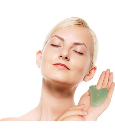 Jade Stone Facial Massager - Anti-Aging & Wrinkle Removal | Gua Sha Skin Care Tool for Facial Lifting & Rejuvenation - Buy Online on GoSupps.com