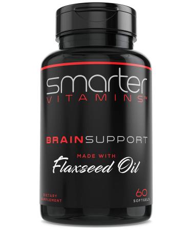 Smarter Brain Support Nootropic Supplement, Brain Booster & Memory Support, Made with Alpha-GPC, L-Tyrosine & Acetyl L-Carnitine ALCAR, Flaxseed Oil, ALA DHA Brain Booster 60 Softgel Energy Pills