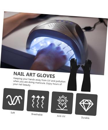 Healeved 2 Pairs Nail Gloves Manicure Gel Nail Glove Fingerless Manicure Gloves Nails Shield Glove Nail Oveglove Sun Gloves Polyester Sleeve Cosmetic Mj03 - Buy Online on GoSupps.com