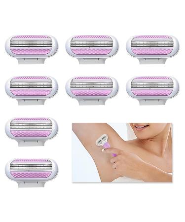 meukcez Venus 8-Pack Women's Replacement Razor Blades with 3-Blade System Moisture Strips for a Smooth Shave