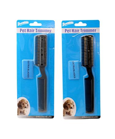 Dependable 2 Pack Manual Pet Hair Trimmer with Extra Blades and Comb Grooming Dog Cat Razor