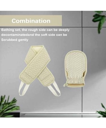 CAPLINK Exfoliating Back Scrubber & Gloves Set for Shower | Bath Body Scrubbers for Men & Women | Deep Clean Your Skin | 32.3 x 3.5 - Buy Online on GoSupps.com