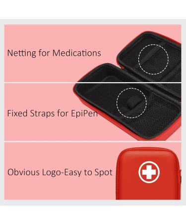EpiPen Carry Case | Hard Emergency Medical Bag for EpiPens Inhalers & Allergy Medications - Travel Case with Carabiner - Buy Online on GoSupps.com