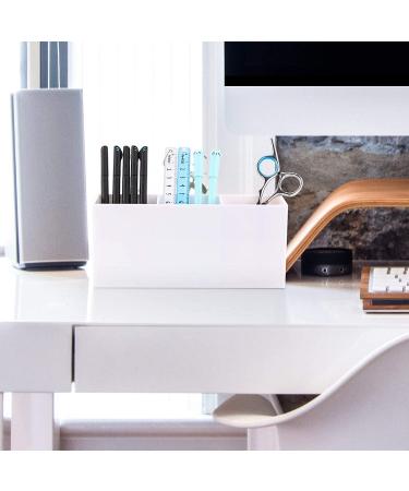 Makeup Brush Holder Organizer - 3 Slot Cosmetic Brushes Container for Vanity (White) - Buy Online on GoSupps.com