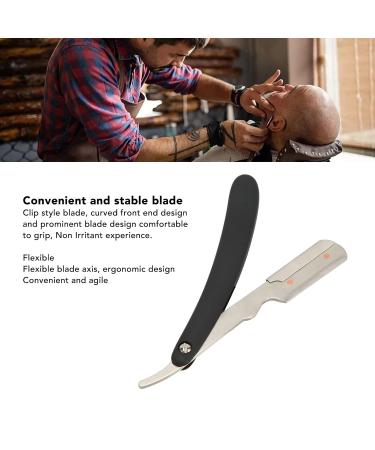 Professional Foldable Stainless Steel Beard Blade Holder | Durable Razor with Straight Edge for Precision Grooming - Buy Online on GoSupps.com