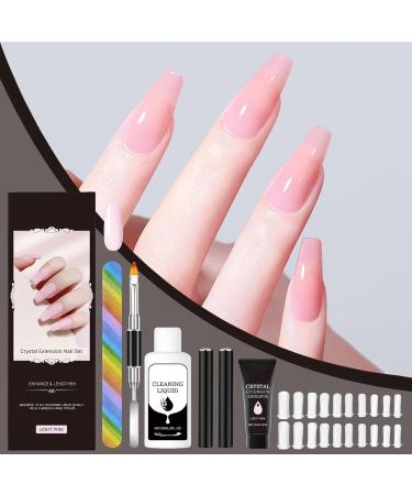 Poly Extension Gel Nail Kit- Basic Pooly Gel Nal Art Tool | Manicure Crystal Powder Nail Extension | Poly Nail Extension Gel Tools | Nail Decoration Tool For Business Trip Beauty Salon Home Travel Light Pink Refer to description - Buy Online on GoSupps.com
