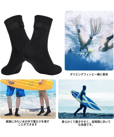 JOYJ Neoprene Swim Socks 3MM - Thermal Waterproof Diving Wetsuits for Men Women Kids - Black X-Small - Buy Online on GoSupps.com