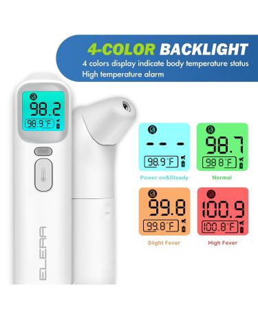 Elera Contactless Ear Fever Thermometer | 4 Measurement Modes | Baby Thermometer with 1-Second Read & 40 Memory Functions - Fast & Accurate - Buy Online on GoSupps.com