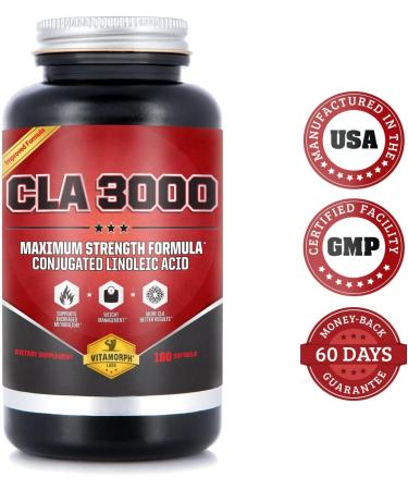 CLA 3000 Safflower Oil - Metabolism & Weight Loss Management - 180 Non-GMO Softgels - Buy Online on GoSupps.com