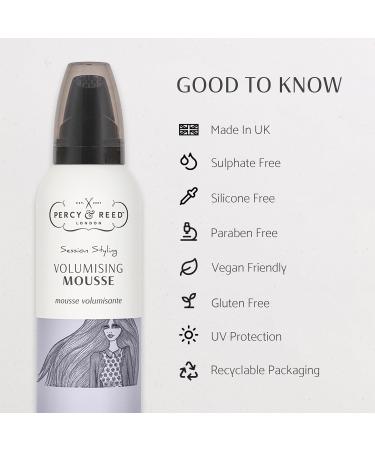 Percy & Reed Session Styling Mousse 200ml - Volumizing Flexible Hold UV Protection Paraben Free Vegan Friendly - Buy Online on GoSupps.com