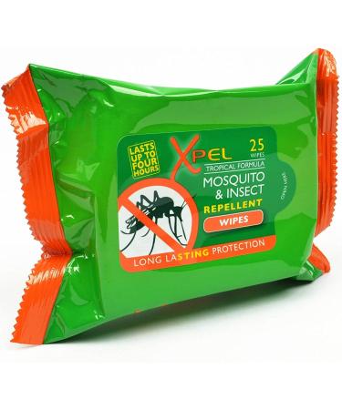 VONRUSS-UK Sensitive DEET Free Insect/Mosquito Repellent Wipes Bug Cooling Lasting Protection by Xpel (Adult Wipes)