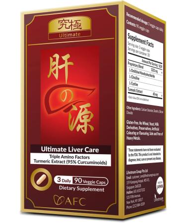 AFC Japan Ultimate Liver Care Liver Cleanse Detox Formula for Fatty Liver Amino Acid L-Ornithine Liver Health Support Supplement 90 capsules