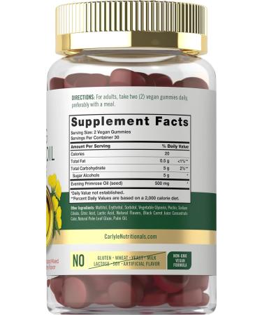 Carlyle Evening Primrose Oil Gummies 500mg | 60 Count | Non-GMO & Gluten Free - Buy Online on GoSupps.com
