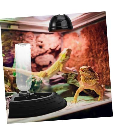 Happyyami Turtle Drinker Reptile Water Dish Bowl Reptile Water Dispenser Pet Water Feeder Reptisoil Plastic 17X17X3.5CM Black - Buy Online on GoSupps.com