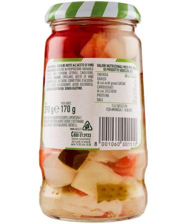  Sacl Set of 12 sacl Acetelli Giardiniera in Wine Vinegar Mixed Vegetables Ideal for Appetizers Appetizers and Salads Glass of 290 g + Gourmet Polpa di Pomodoro Italian Box 400 g - Buy Online on GoSupps.com
