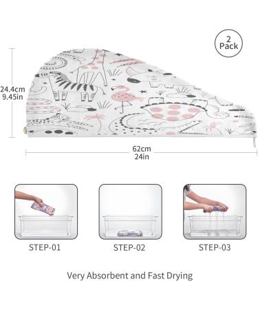 Safari Park Dry Hair Cap Set - Quick Drying 2-Piece Towel & Button Headband | Super Absorbent & Soft for Effortless Hair Care - Buy Online on GoSupps.com