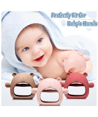 5 Pack Bear Baby Teething Toys for Babies 0-12 Months - Silicone Teethers for Anti-Dropping & Sucking Needs (Bright Colors) - Buy Online on GoSupps.com