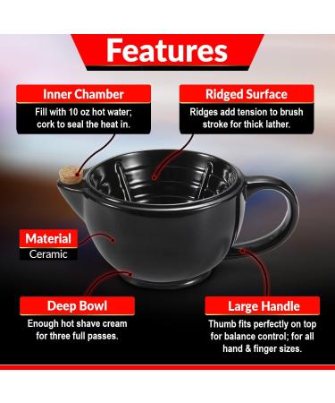 Savanna Porcelain Shaving Scuttle Mug - Handmade Hot Lather Shave Bowl for Rich & Creamy Lather - Perfect Gift for a Luxurious Home Shave Experience | Midnight - Buy Online on GoSupps.com