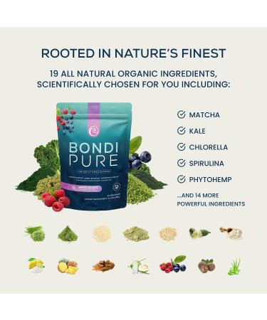 Bondi Pure - Daily Health & Detox Drink - Promote Gut Health & Energy Support During a Cleanse or Intermittent Fasting - Plant-Based Fibers Alkalizing Super Greens - Berry 11.7oz (30 Servings) Berry 30 Servings (Pack of 1) - Buy Online on GoSupps.com