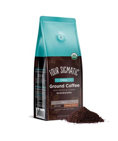 Four Sigmatic Mushroom Ground Coffee with Reishi Chill Medium Roast Decaf 12 oz (340 g)