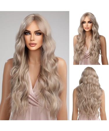 Oefei mixed ash blonde wigs for women long curly wig with pony synthetic hair heat -resistant wigs for daily party cosplay wear ashblond mixed - Buy Online on GoSupps.com