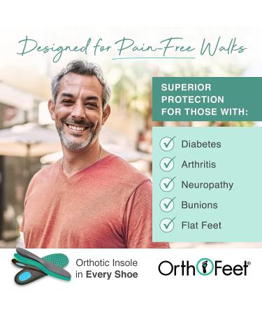 Orthofeet Men's Arch Support Sneakers Alamo 9.5 Wide Black | Two-Strap System - Buy Online on GoSupps.com