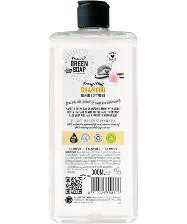 Marcel's Green Soap - Shampoo - Vanilla and Cherry Blossom Scent Enriched with Natural Oils 97% Natural 98% Biodegradable Vegan 300ml - Gentle Care for Hair and Planet - Buy Online on GoSupps.com