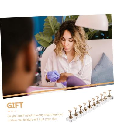 IWOWHERO 1 Set Nail Art Base Nail Art Stand Nail Holder Nail Decoration False Nail Magnetic Nail Racks Nail Display for Nail Painting Symphony Nail Stand Tool Nail Frame Acrylic 19.5x2.5cm Golden - Buy Online on GoSupps.com