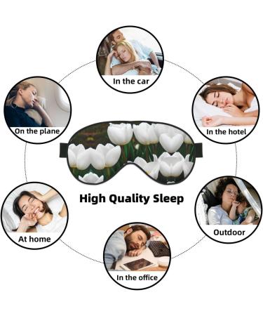 White Tulips Flower Eye Mask for Deep Sleep | Comfortable Soft Sleep Aid for Yoga Travel & Meditation - 1 Count - Buy Online on GoSupps.com