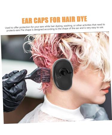 Healeved 4pcs Black Hair Dye Earmuffs - Silicone Ear Covers for Salon Baking, Oil & Hair Color Protection - Buy Online on GoSupps.com