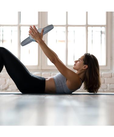 Relaxdays Pilates Ring - 38 cm Double Handle Padded Resistance Ring for Yoga & Fitness | Unisex Adult Exercise Equipment - Gray 1 Piece EU - Buy Online on GoSupps.com