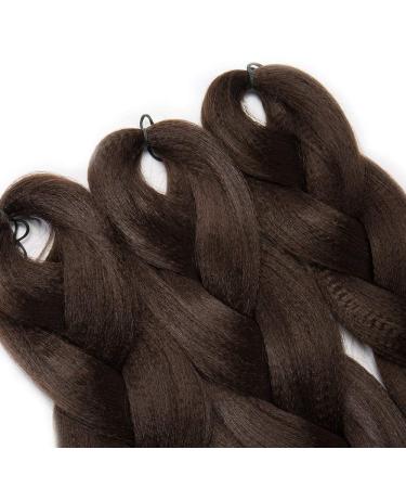 Tess Braids Extensions - 60 cm Jumbo Braids Kanecalon | 3 Pack Medium Brown Hair Extensions (100g) for Box Braids - Buy Online on GoSupps.com