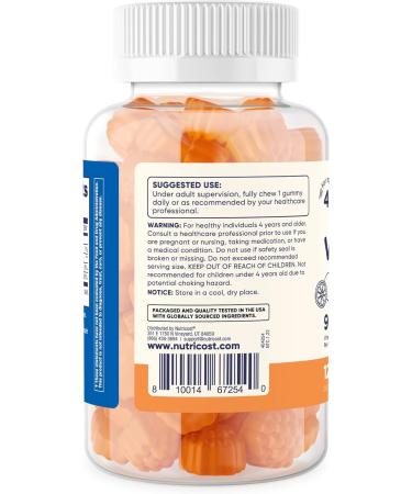 Nutricost Kids Vitamin C Gummies (90mg) - 120 Gummies - Gluten-Free with Natural Flavors and Colors - Buy Online on GoSupps.com