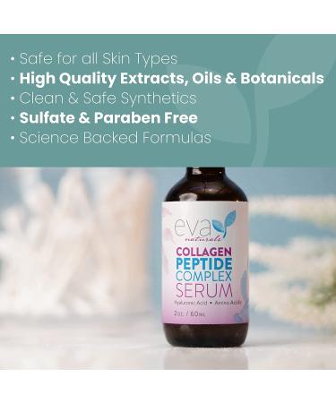 Collagen Peptide Serum for Face - Anti-Aging & Skin Brightening Formula with Aloe Vera & Hyaluronic Acid - 2oz - Buy Online on GoSupps.com