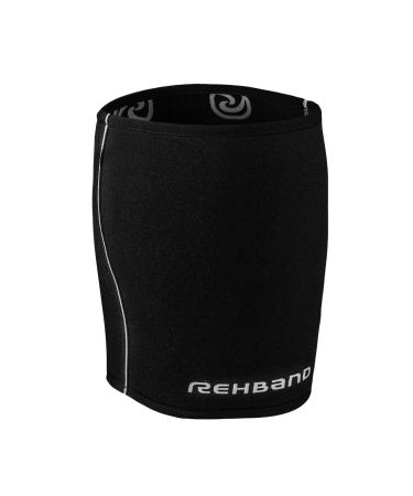 Rehband thigh bandage compression bandage 3mm neoprene thigh support 1x stabilizing bandage thighs color: black size: XL XL black